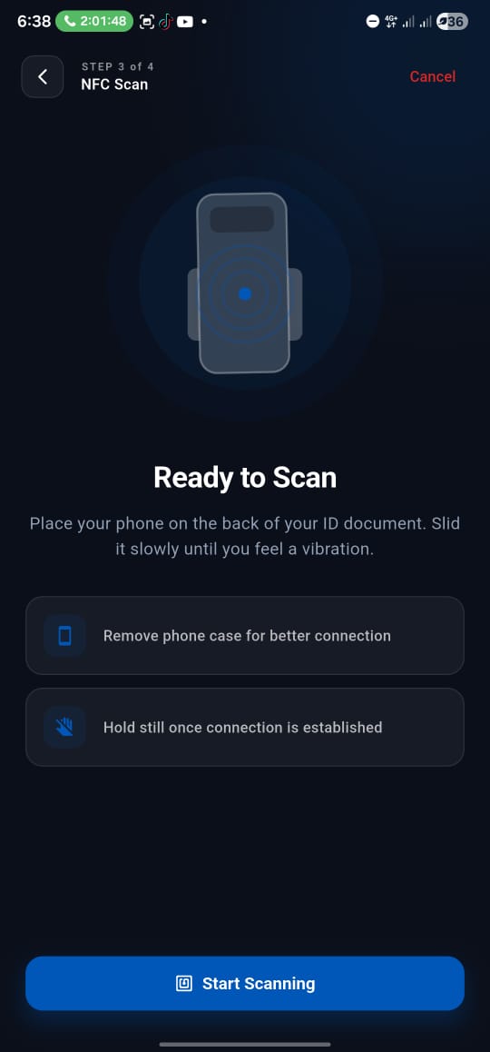 TrueID Mobile App Dark Mode