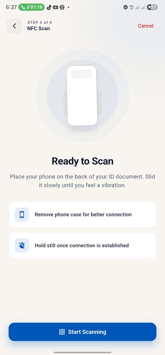 TrueID Mobile App Light Mode